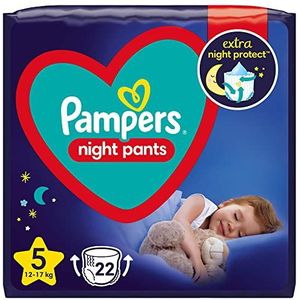 Pampers (Ancienne version), couches nocturnes, taille 5, 22 pièces, 12 kg à 17 kg