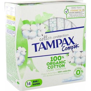 Tampax - Cotton Protection Compak Super Tampons - Tampons met Inbrenghuls - 14 Stuks