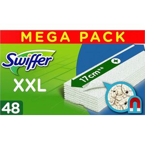 Swiffer Vervangende reinigingsdoekjes voor vloerwisser, 48 stuks, neemt 3 keer meer stof, vuil en haren op dan een traditionele bezem