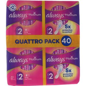 Always - Platinum Long - Maandverband - Met Vleugels - 5 Stuks