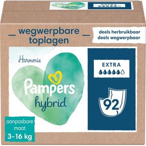 Pampers Harmonie Hybrid - Wasbare Luier - 92 Absorberende Wegwerpbare Toplagen