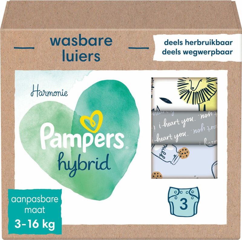 8x Pampers Harmonie Hybrid Wasbare Luiers 3 stuks