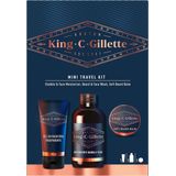 King C Gillette - Mini Travel Kit - 30 ml Scheergel - 60 ml Gezichtsreiniger - 25 ml Gezichtscrème