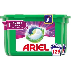Ariel All in 1 Wasmiddel Pods +Vezelbescherming - 3x43 Wasbeurten - Voordeelverpakking