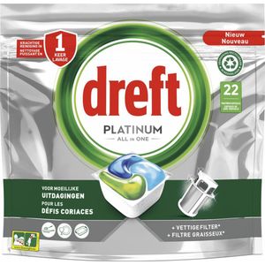 Dreft Platinum All In One Vaatwastabletten Regular 22 stuks