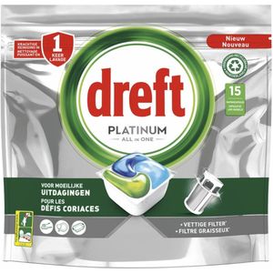 Dreft - Platinum All In One - Vaatwascapsules - 15 Capsules