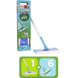 Swiffer Vloerreiniger Starterskit - 1 Vloerreiniger - 6 Vochtige Vloerdoekjes Navullingen