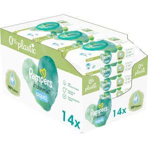 Pampers billendoekjes Harmonie Aqua | 672 doekjes | 0% plastic | 99% water (14 x 48 stuks)