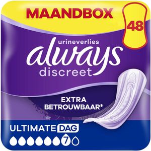 Always Discreet Incontinentieverband Plus Voor Urineverlies - Ultimate Day - Voordeelbox 48 stuks