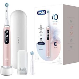 Oral-B iO 6 Roze Sensitive Edition Elektrische Tandenborstel Sensitive Edition, 2 Opzetborstels, 1 Reisetui, Ontworpen Door Braun