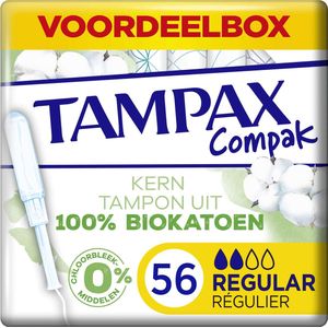 Tampax Cotton Protection Compak Tampons met applicator, 56 stuks