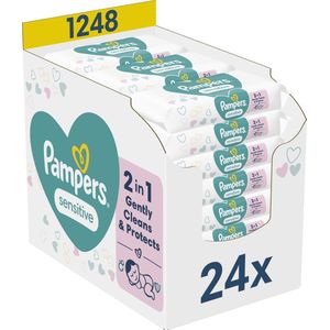 Pampers - Billendoekjes Sensitive - 1248 Stuks - 100% Plantaardige Vezels