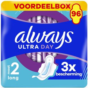 Always Ultra Long - Maat 2 - Maandverband Met Vleugels - 96 Stuks