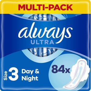 Always Ultra Day & Night - Maat 3 - Maandverband Met Vleugels - Voordeelbox 84 stuks