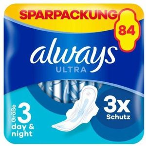 Always Ultra Day & Night - Maat 3 - Maandverband Met Vleugels - Voordeelbox 84 stuks