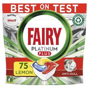 Fairy Platinum Plus Alles-in-één vaatwastabletten, citroen, 75 tabletten
