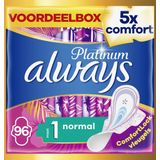 Always Platinum Normal - Maat 1 - Maandverband Met Vleugels - 96 stuks