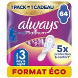 Always Platinum Day & Night - maat 3 - Maandverband Met Vleugels - 64 stuks