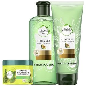 Herbal Essences Aloë Vera en avocado-olie, shampoo + conditioner + voedend masker, voor haar en droog leer
