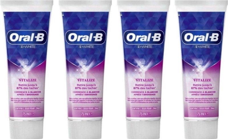 Oral-B Tandpasta Voordeelverpakking - 3D White Vitalize - 4 x 75 ml