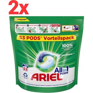 Ariel All-in-1 pods universal+ 106 wasbeurten (2x53wasbeurten)