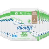 Always Cotton Protection - Night - Maandverband Met Vleugels - Voordeelverpakking 12 x 8 stuks