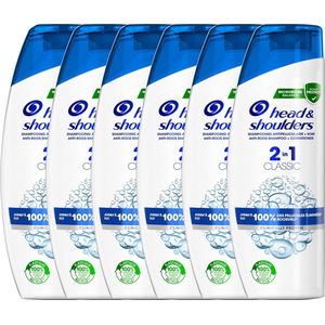 Head & Shoulders 2-in-1 anti-roos shampoo en klassieke verzorging, tot 100% van de roos verwijderd, klinisch bewezen, parfumvrij, wit, 6 x 270 ml