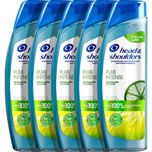 Head & Shoulders Pure Intense Oil Control - Anti-roos - Shampoo - Met Citrus - 5 x 250ml