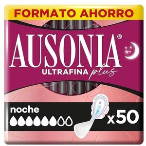 Ausonia Ultradun Plus maandverband met vleugels, nacht, 50 stuks, all-in-one bescherming