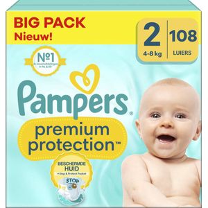 2x Pampers Premium Protection Luiers Maat 2 (4-8 kg) 54 stuks