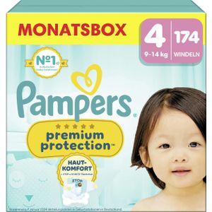 Pampers Premium Protection - Maat 4 (9kg-14kg) - 174 Luiers - Maandbox