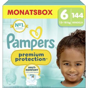 Pampers Premium Protection - Maat 6 (13kg-18kg) - 144 Luiers - Maandbox