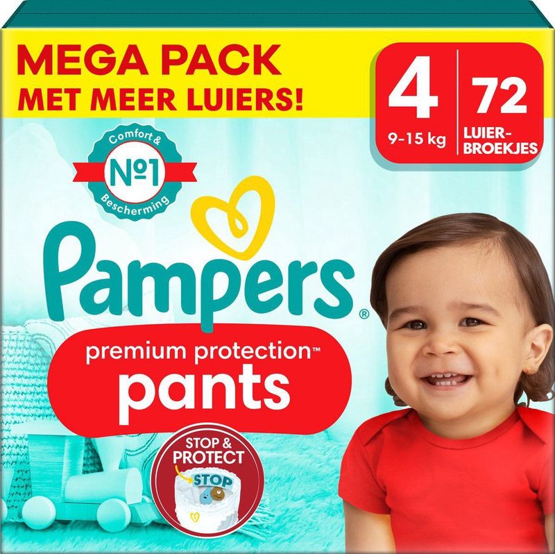Pampers - Premium Protection Pants - Maat 4 - Mega Pack - 72 stuks - 9/15 KG