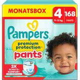 Pampers Premium Protection Pants - Maat 4 (9kg-15kg) - 168 Luierbroekjes - Maandbox