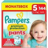 Pampers Couches-Culottes Premium Protection Pants Taille 5 (12-17 kg), 144 Couches-Culottes Bébé, Pack 1 Mois, Notre N°1 Pour Le Confort et La Protection, Maintenant avec Plus de Culottes