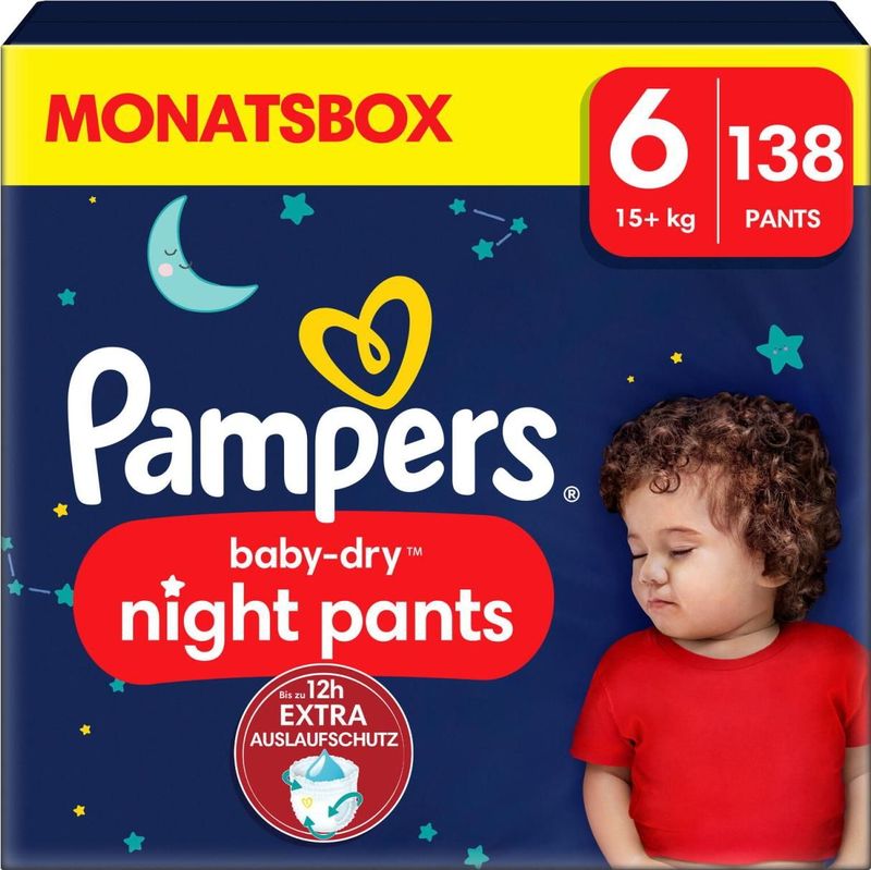 Pampers Night Pants Maat 6 (13kg+) - 138 luierbroekjes - Maandbox