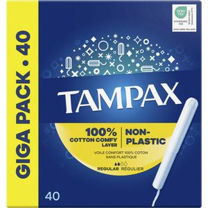Tampax - Regular - Tampons Met Kartonnen Inbrenghuls - 40 Stuks
