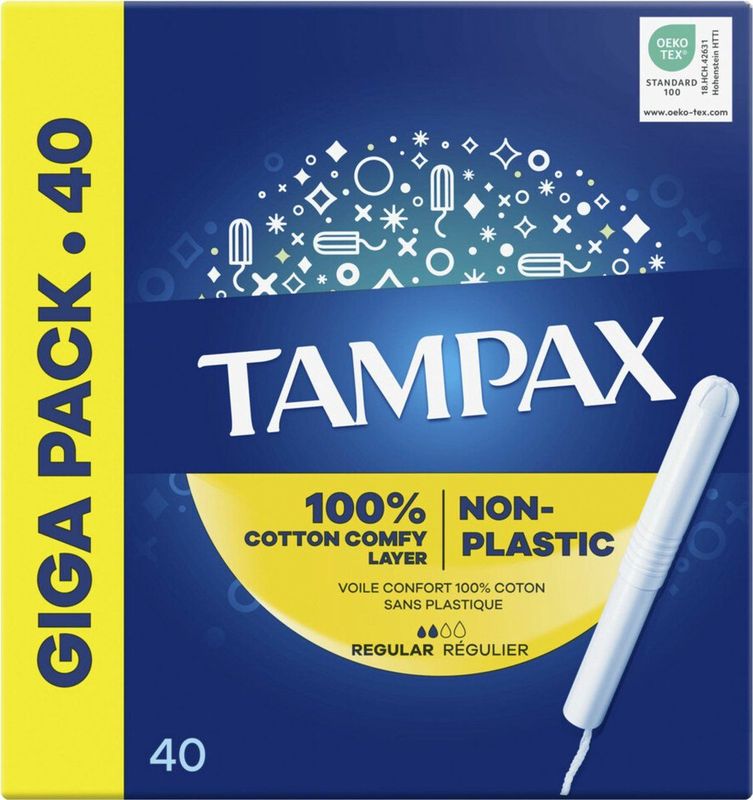 Tampax - Regular - Tampons Met Kartonnen Inbrenghuls - 40 Stuks