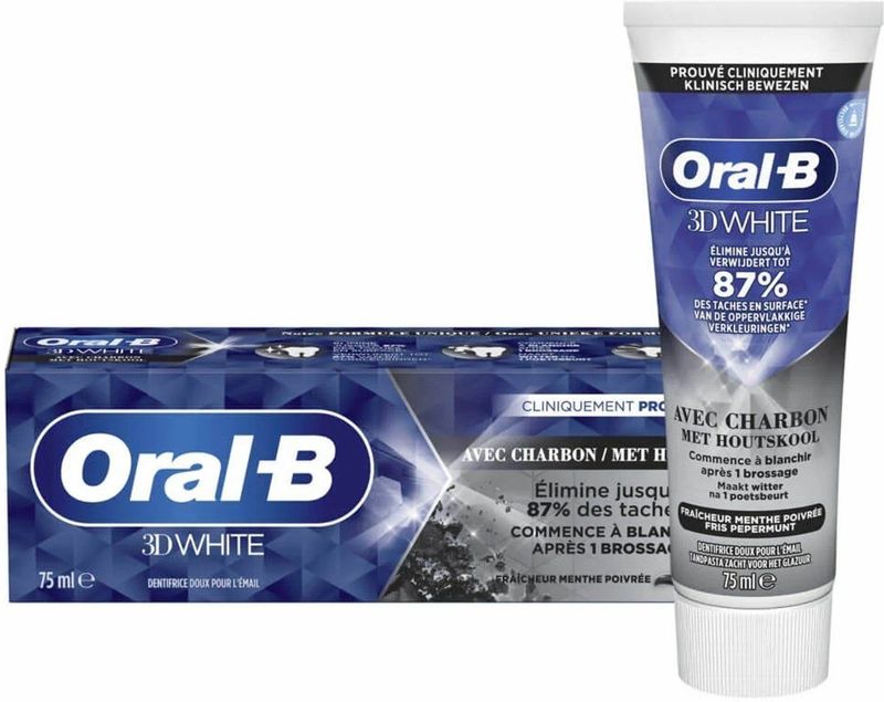 Oral-B Tandpasta 3D White Houtskool 75 ml