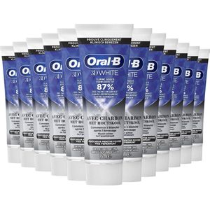 12x Oral-B Tandpasta 3D White Houtskool 75 ml