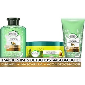 Herbal Essences Bio: Renew sulfaatvrije shampoo 380 ml + sulfaatvrije conditioner 275 ml + masker met avocado- en aloë vera-olie, 450 ml