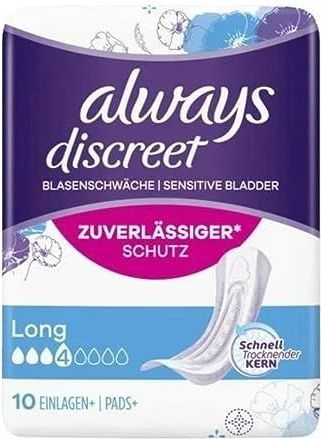 Always Discreet Incontinence Inlegkruisjes Size Long Complete Protection 10 stuks