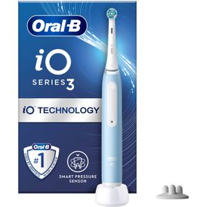 Oral-B iO 3, Adult, Vibrating toothbrush, Deep clean, Soft, Whitening, Light Blue, Round, Battery