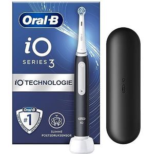 Oral-B iO 3 Zwarte Elektrische Tandenborstel, 1 Opzetborstel, 1 Reisetui