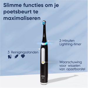 Oral-B - iO3 Duo - Elektrische Tandenborstel - Matt Zwart/Ice Blauw - Inclusief Reisetui
