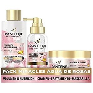 Pantene Volume & Nutrition Shampoo 225 ml + Capillair masker Force & Body 160 ml + groei met volume, reflecterende behandeling 100 ml