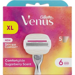 Gillette Venus Comfortglide Festival 6 reservemesjes voor dames, 5 mesjes voor een volledige scheerbeurt, voor een perfect gladde huid
