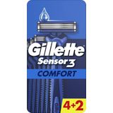 Gillette Sensor3 Comfort - Wegwerpscheermessen Voor Mannen - 6 Stuks