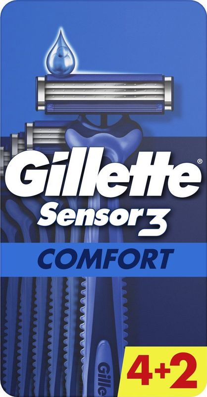 Gillette Sensor3 Comfort - Wegwerpscheermessen Voor Mannen - 6 Stuks
