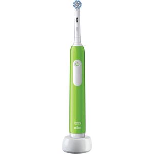 Oral-B Pro Junior Elektrische tandenborstel voor kinderen, groen, 1 zachte borstel, timer en trillingen, oplaadbare batterij, 6 jaar en ouder